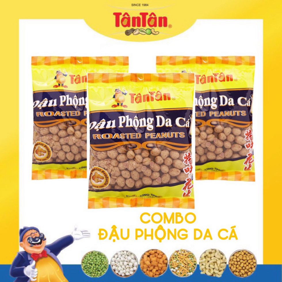 Combo 3 gói Đậu phộng Da Cá Tân Tân 265g