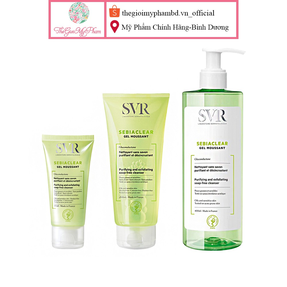 Sữa Rửa Mặt Dạng Gel Không Chứa Xà Phòng Dành Cho Da Dầu SVR Sebiaclear Gel Moussant 400ml