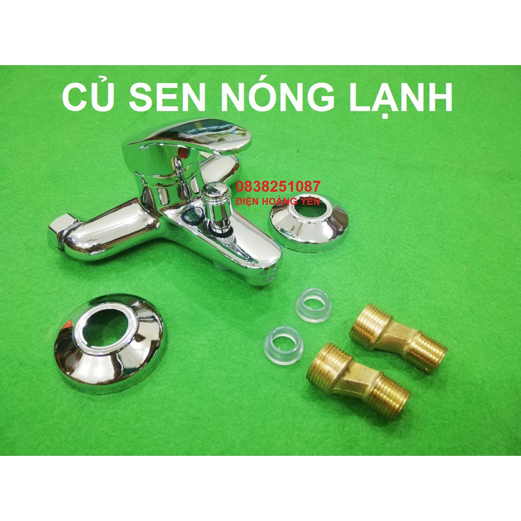 Bộ củ sen tắm nóng lạnh thau mạ crom cao cấp