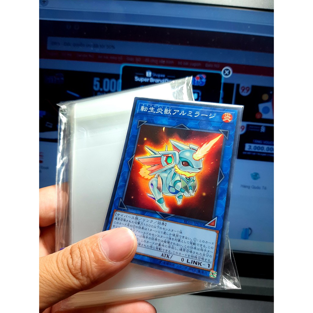 BỌC BÀI YUGIOH FIT CHỐNG BỤI,CHỐNG NƯỚC- 100 CÁI, KÍCH THƯỚC 6,1 x 8,8 cm