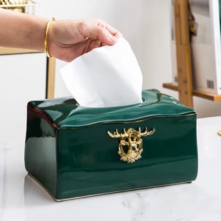 (Có sẵn ) Hộp đựng giấy gốm sứ cao cấp