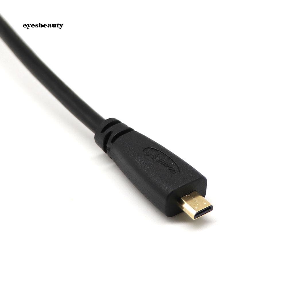 Dây cáp 1M truyền tín hiệu hình ảnh 2 đầu jack cắm chuẩn Micro HDMI