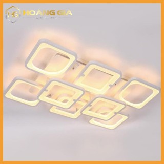 Đèn Ốp Trần - Đèn LED mâm ốp trần hiện đại trang trí phòng khách,phòng ăn- Đèn Led 8 cánh vuông, Có điều khiển phân tầng