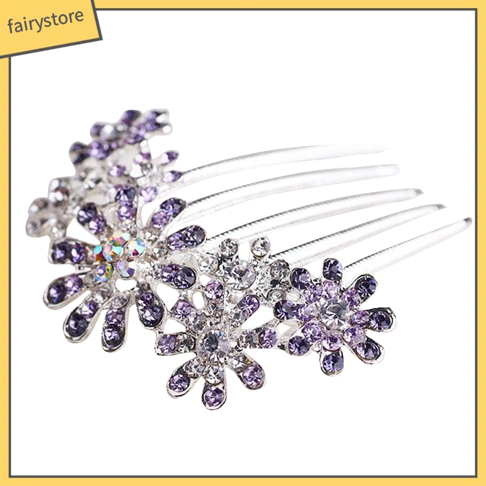 Kẹp tóc hình hoa đính đá kiểu dáng thời trang cho nữ