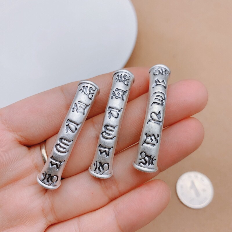 [GIÁ SỈ] Charm ống khắc lục chú bằng BẠC cao cấp - Hàng bạc loại 1 siêu đẹp PH952