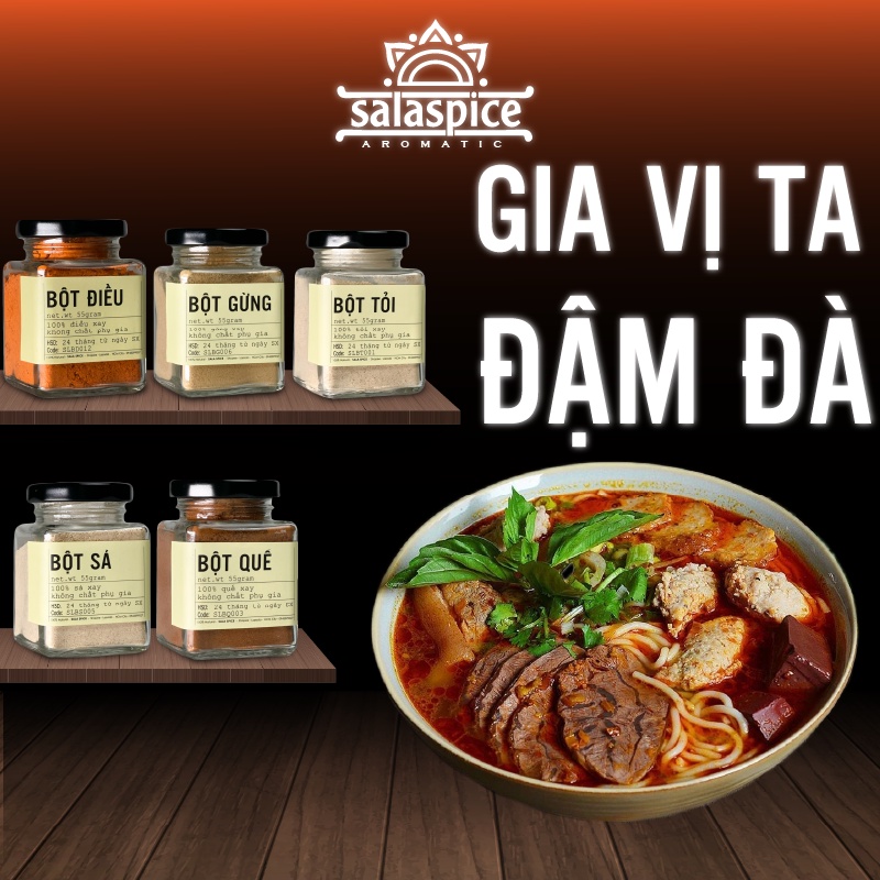 Combo Gia Vị Ta Đậm Đà Sala Spice 5 loại giá tiết kiệm , tiện lợi dễ chế biến , dùng nấu được nhiều món