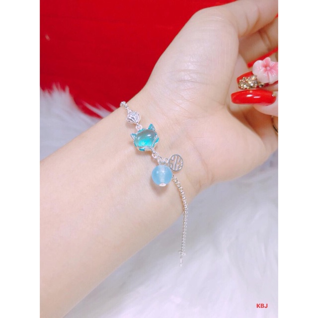 LẮC TAY NỮ BẠC TA- LẮC TAY HỒ LY ĐÁ MÀU