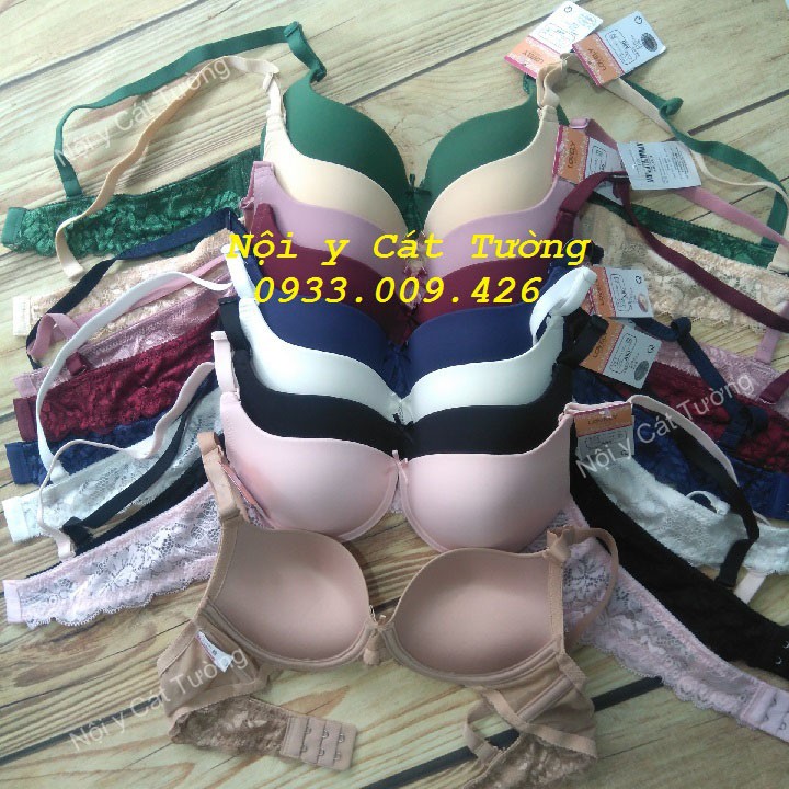 Áo lót lovely trơn dây ren, có gọng, mút vừa