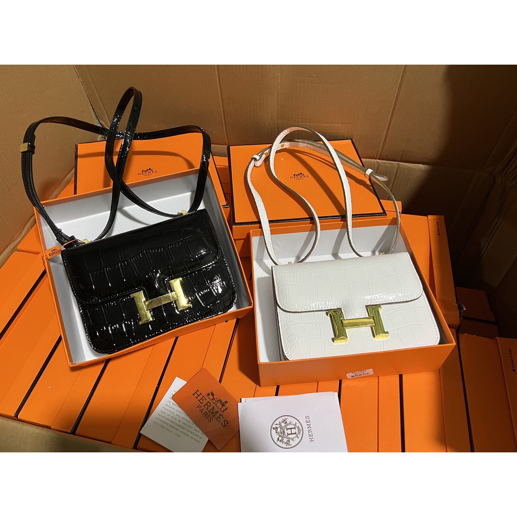 Túi Xách Nữ Đeo Vai,Đeo Chéo Khóa Chữ H Chất Da Bóng  Sai 20 CM Hàng Có Hộp Thiết Kế  Phong Cách Phương Tây