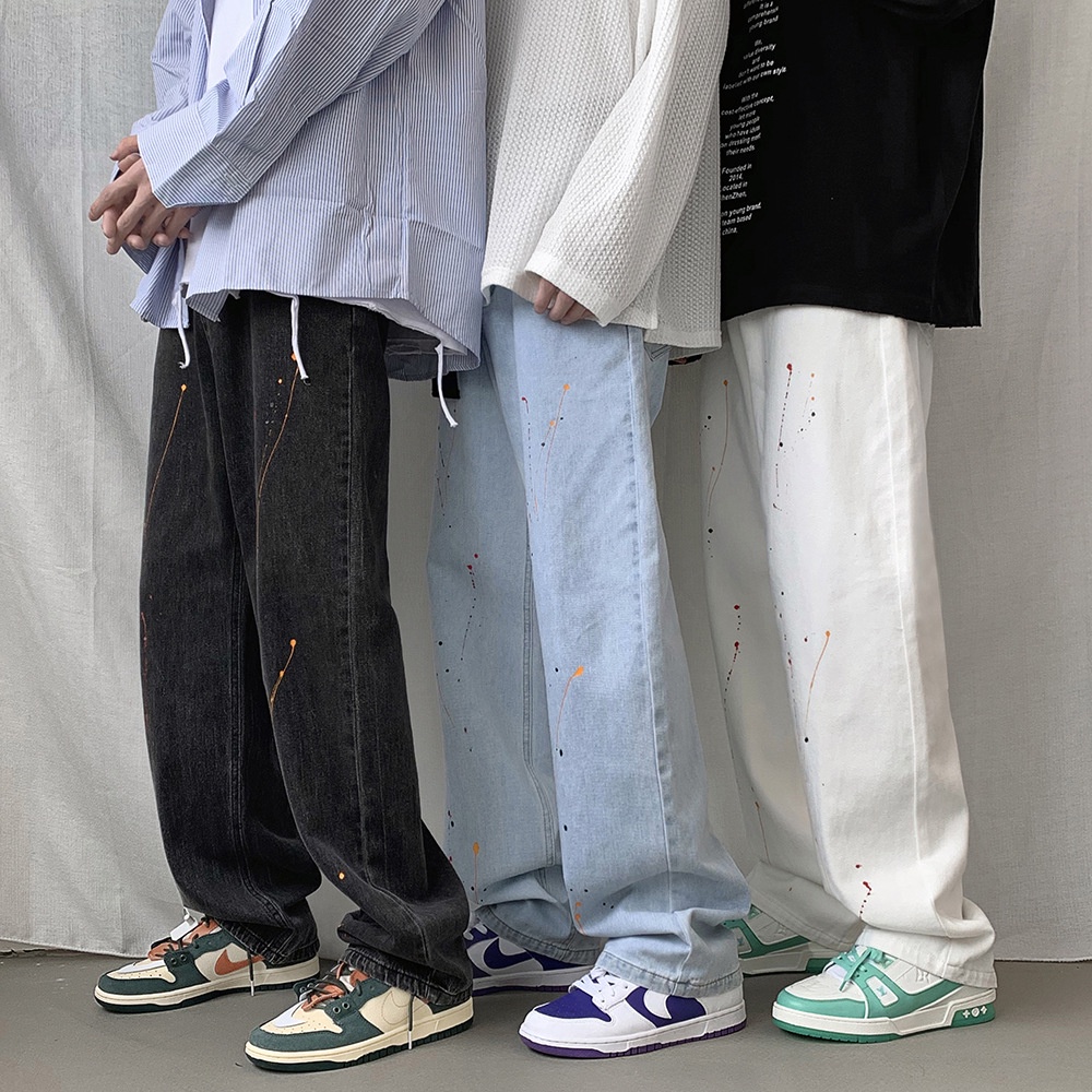 Quần jean ống rộng phong cách hip hop thời trang dành cho nam | BigBuy360 - bigbuy360.vn