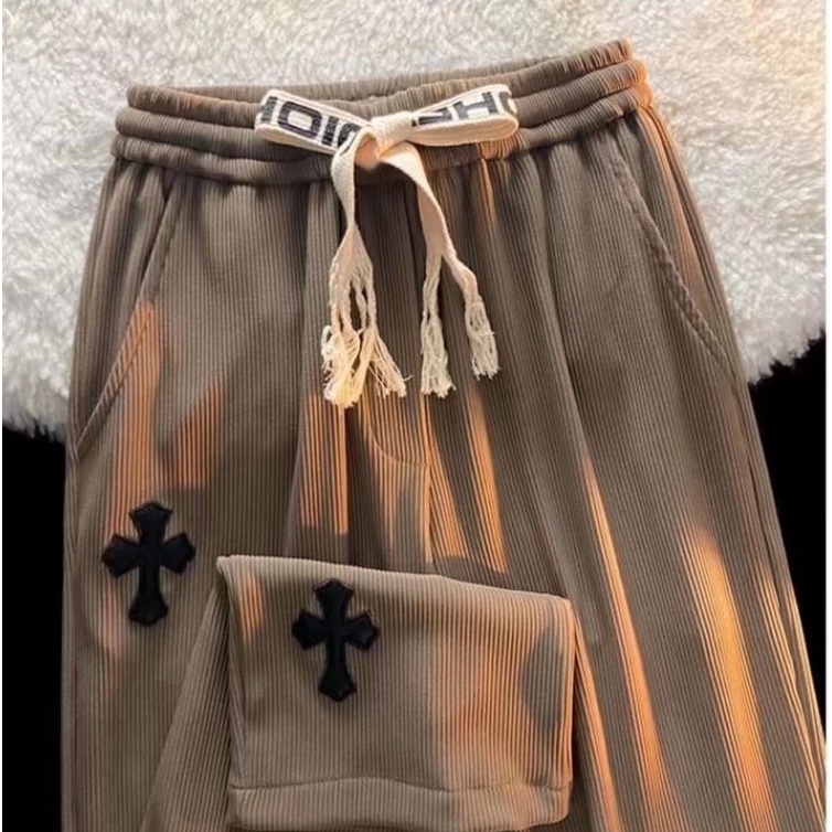 Quần Legging Dây Rút Dáng Rộng Phong Cách Retro Cho Nam unisex quần dài ống rộng nam quần hoạ tiết  jogger