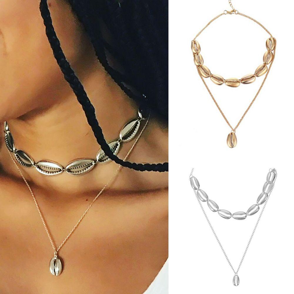 YVE Vòng Cổ Choker Nhiều Lớp Vỏ Sò Thời Trang Đi Biển