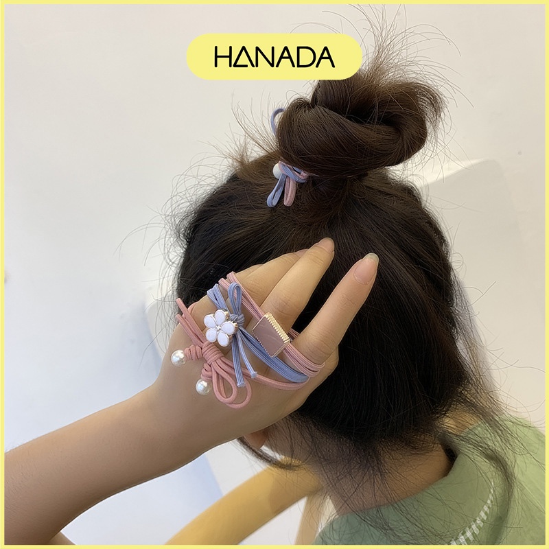 Hộp 12 Dây Cột Tóc Đủ Loại Co Dãn Cột Không Đau Có Kèm Hộp Hanada K15-T016