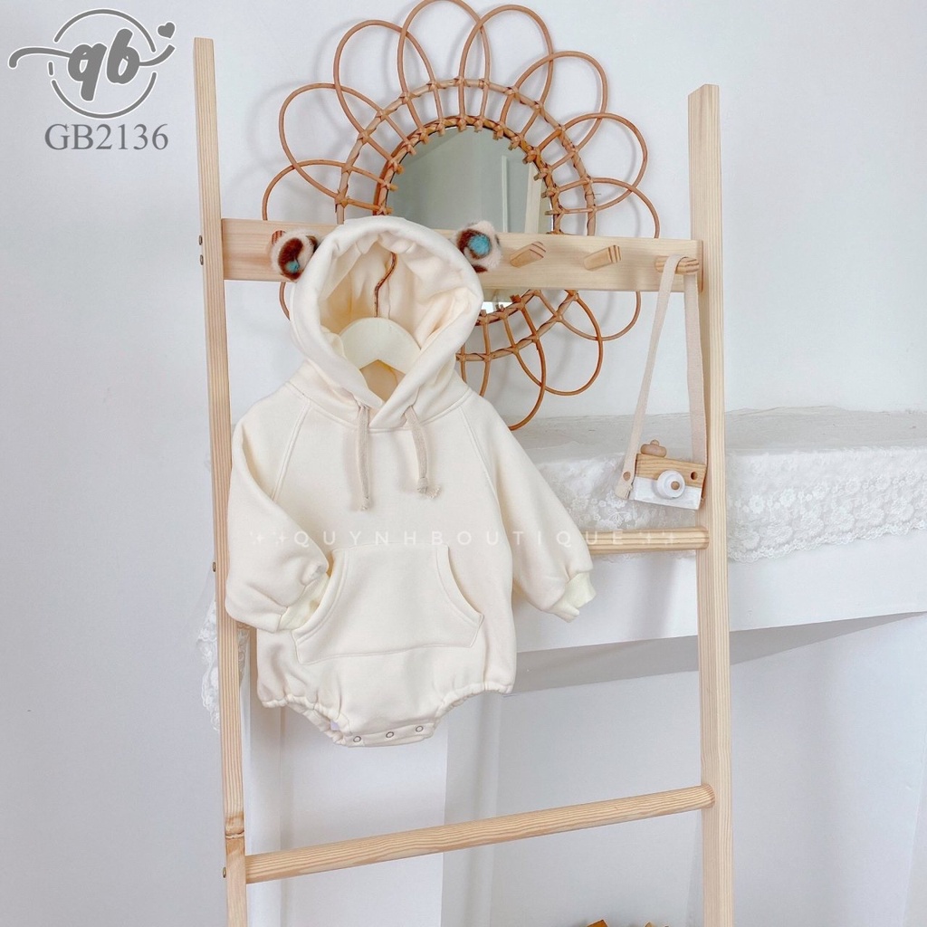 Body trẻ em Quỳnh Boutique Mẫu body hoodie gấu cho bé yêu