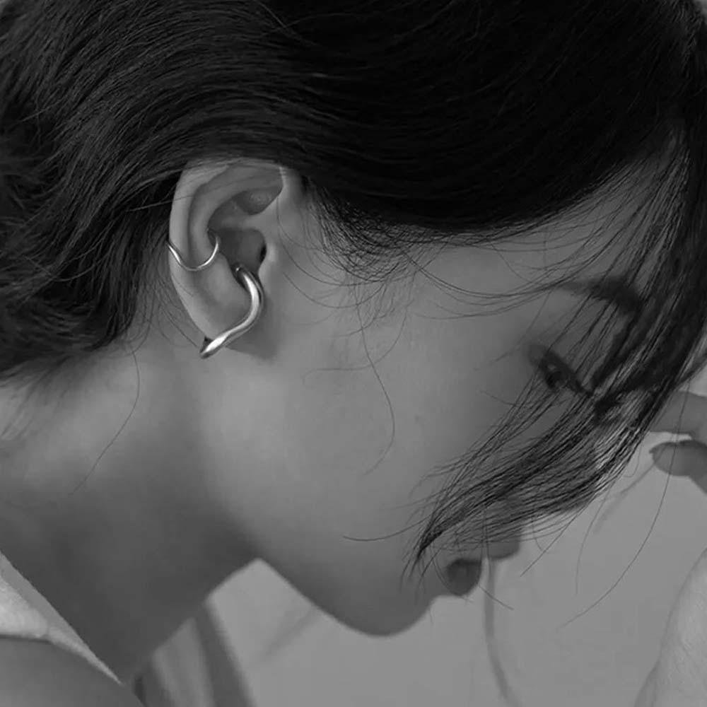 Khuyên Kẹp Vành Tai Kim Loại Đơn Giản Thời Thượng Cho Nữ