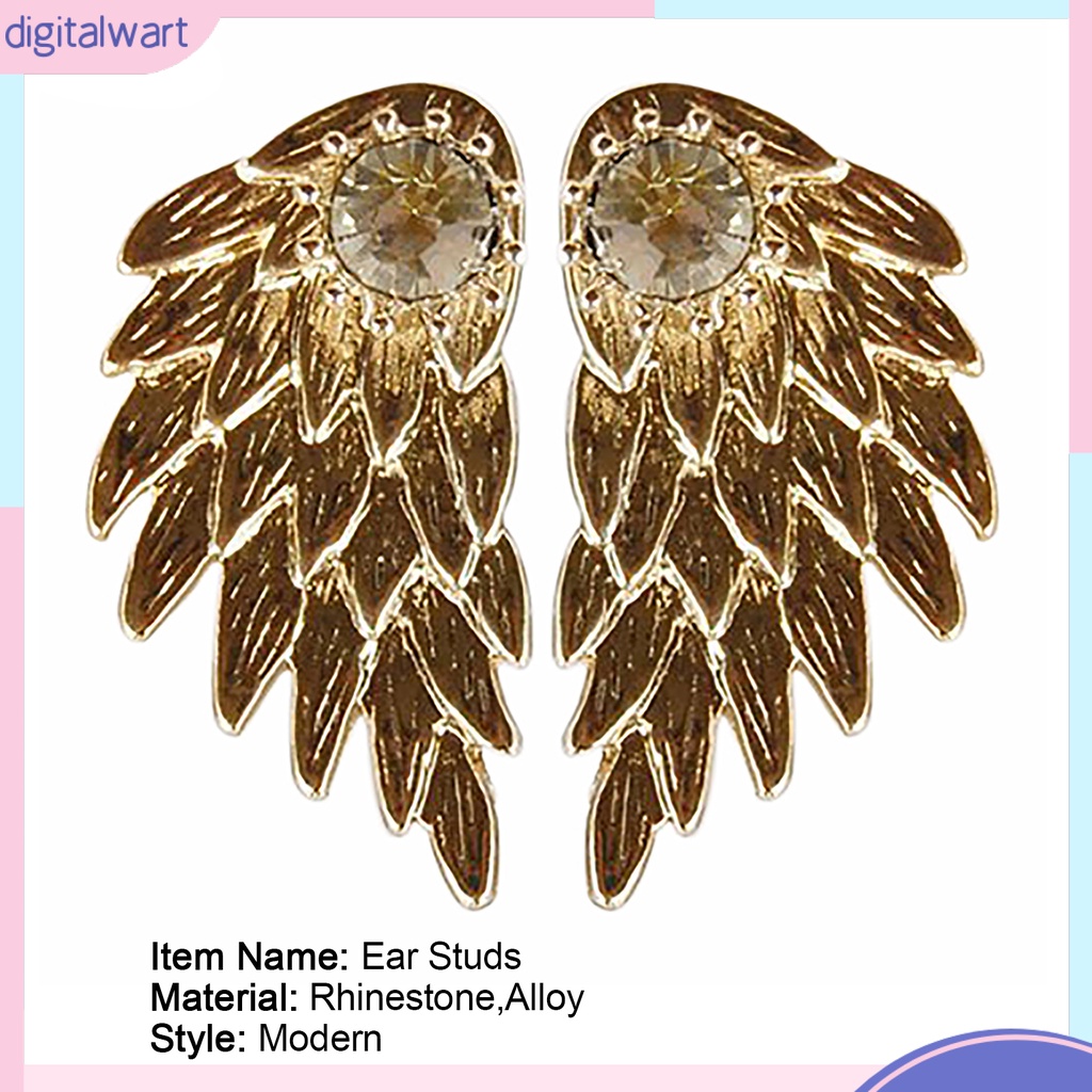 Dg✌❤ 1 Cặp Bông Tai Hợp Kim Hình Đôi Cánh Thiên Thần Đính Đá Thời Trang Giáng Sinh Dành Cho Nữ