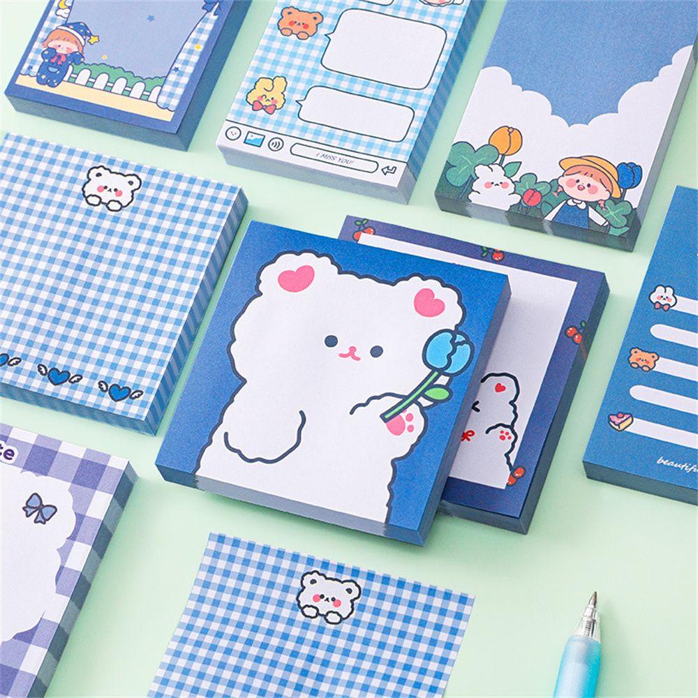 PEWANY Set 80 Tờ Giấy Ghi Chú Tự Dính Hình Cô Gái May Mắn Dễ Thương
