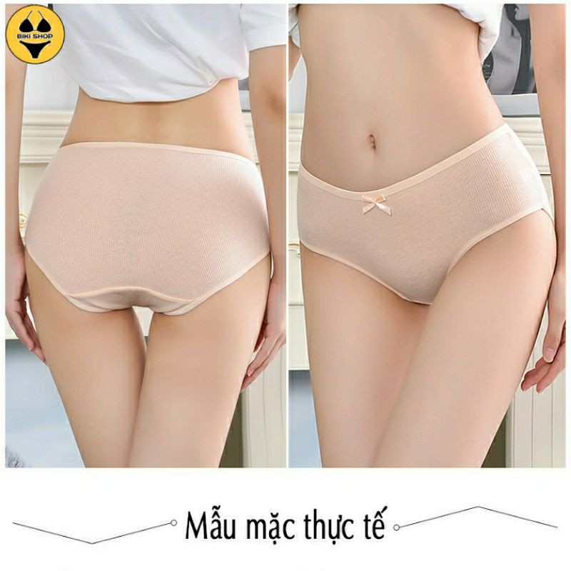 Quần lót nữ Cotton Đính Nơ Gân Tăm Dễ Thương QL32 Biki