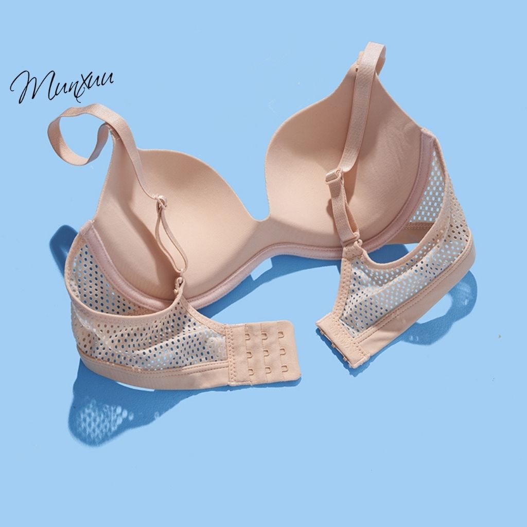 Áo lót nữ Munxuu đúc su phối ren, đệm dày không gọng nâng ngực siêu đẩy mát lạnh - AV29