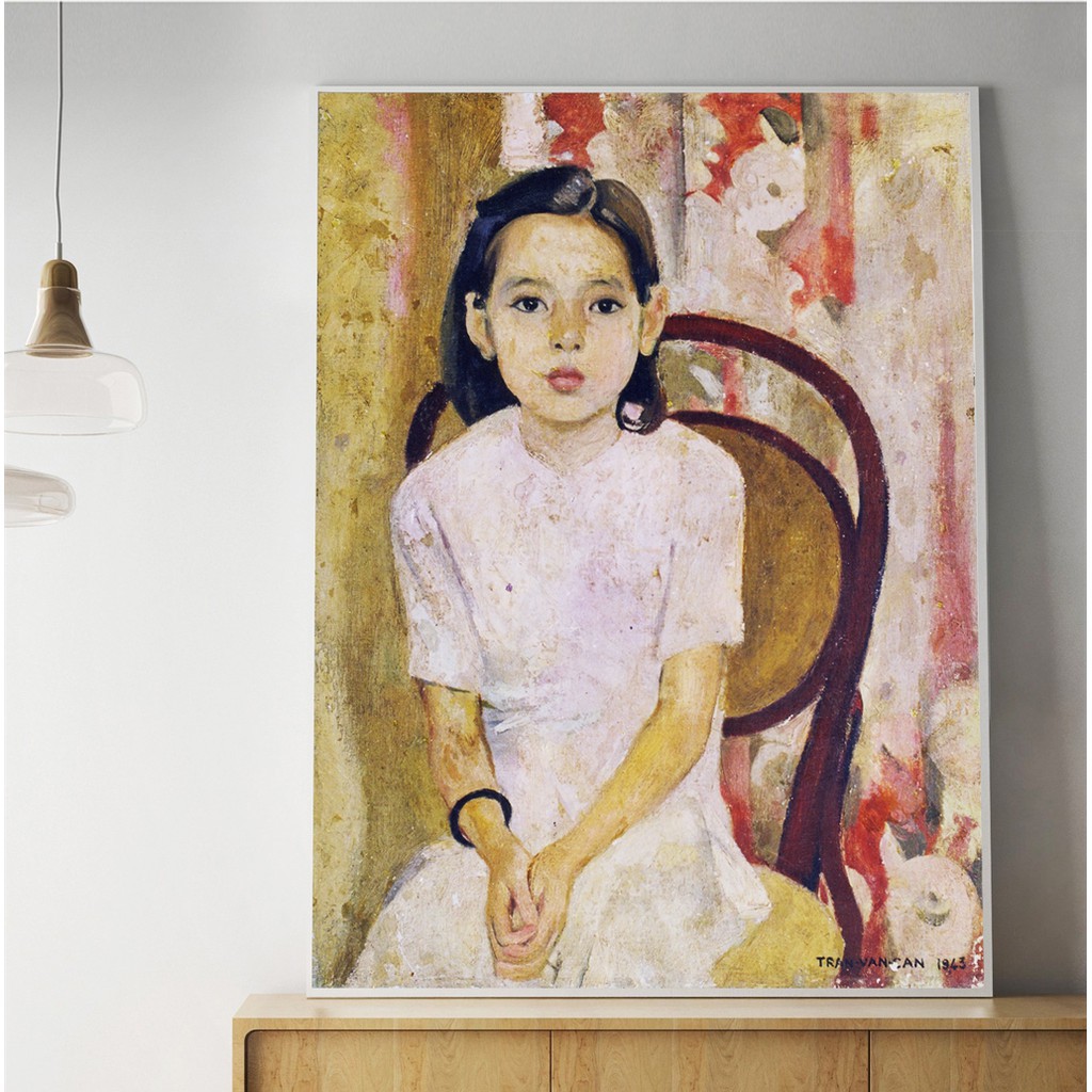KHUNG ẢNH VÀ TRANH TREO TƯỜNG, TRANH CHÂN DUNG CÔ GÁI PHONG CÁCH CỔ ĐIỂN 50X70CM SIÊU DỄ THƯƠNG TẶNG KÈM ĐINH TREO