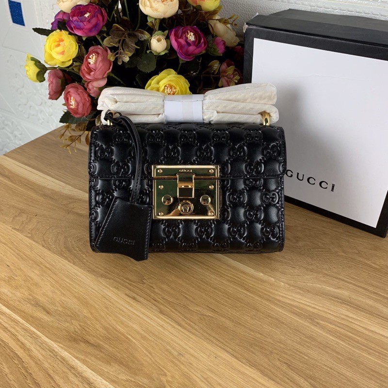 Túi xách Gucci màu đen size 20cm (có sẵn)