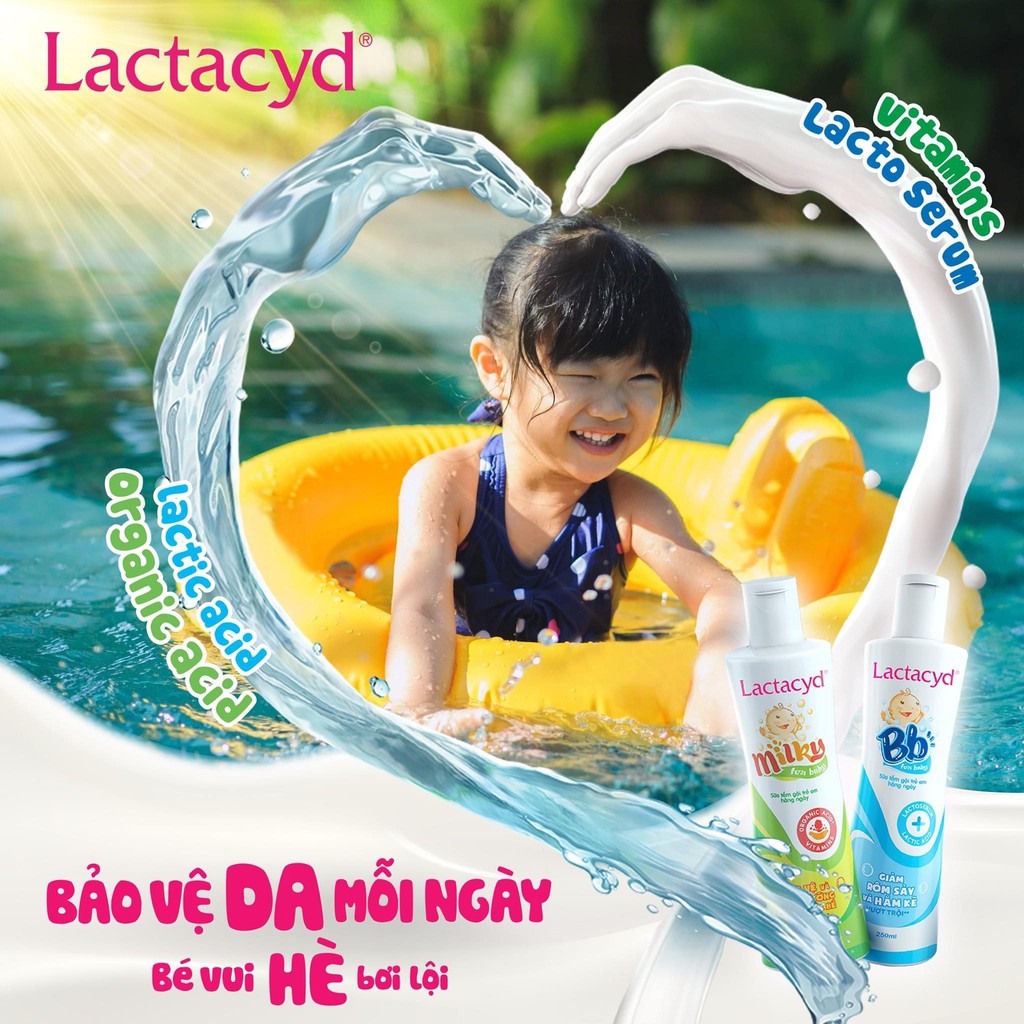 Sữa tắm gội toàn thân Lactacyd 500ml phòng ngừa rôm sảy trẻ em