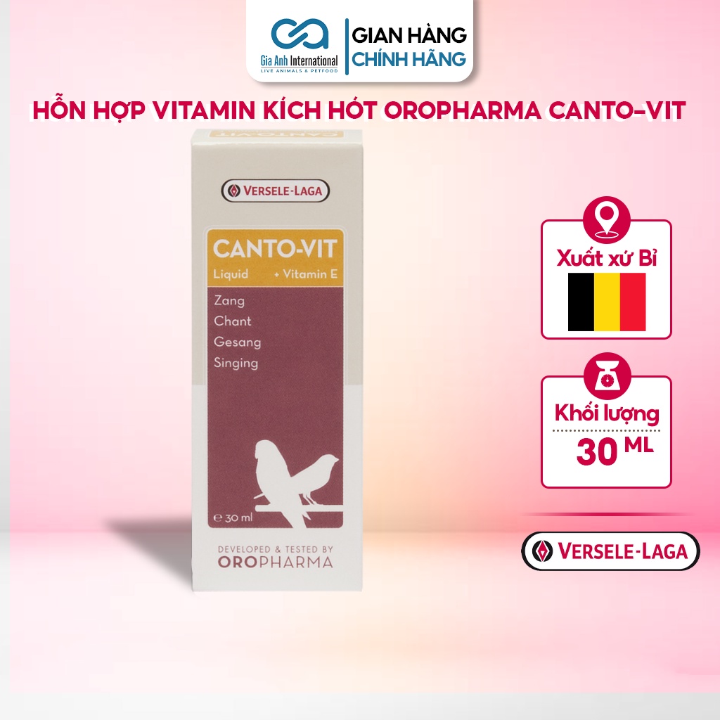 Vitamin Kích Hót Dành Cho Chim Cảnh - Versele-Laga Oropharma Canto-Vit Cải Thiện Tiếng Hót, Dạng Nước Hộp 30ml