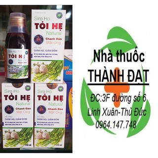 siro ho tỏi hẹ natural chanh đào mật ong chai 120 ml