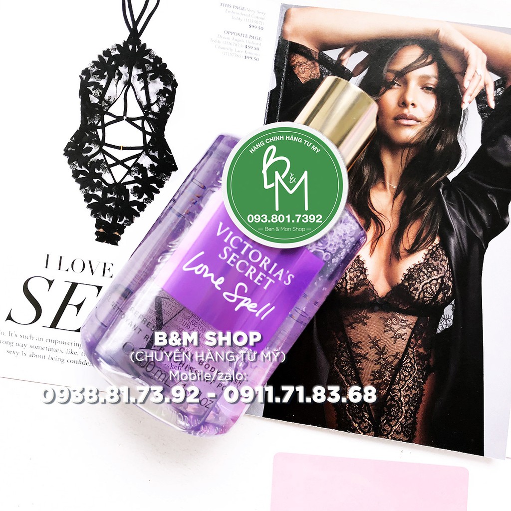 [300ml] Gel tắm Body Love Spell Wash, Hàng VS USA