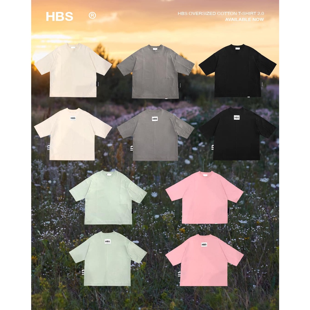 Áo thun trơn HBS Oversized Cotton T-shirt 2.0