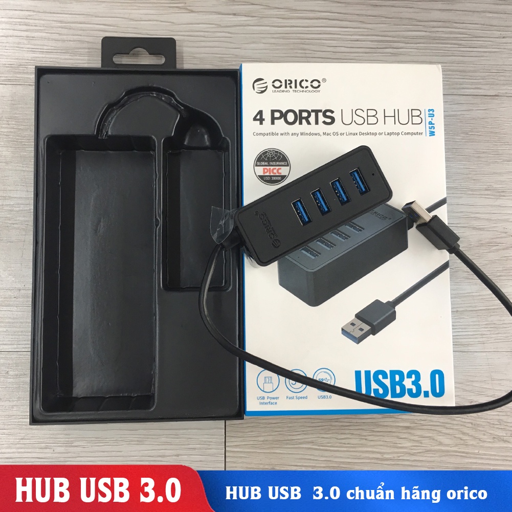 Hub USB 3.0 Orico W5PH4-U3 4 Cổng - Hàng Chính Hãng