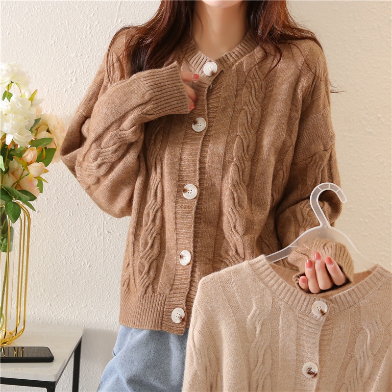 SUXI Áo Khoác Cardigan Dệt Kim Dáng Rộng Phong Cách Cổ Điển Hàn Quốc Thời Trang Mùa Thu Cho Nữ