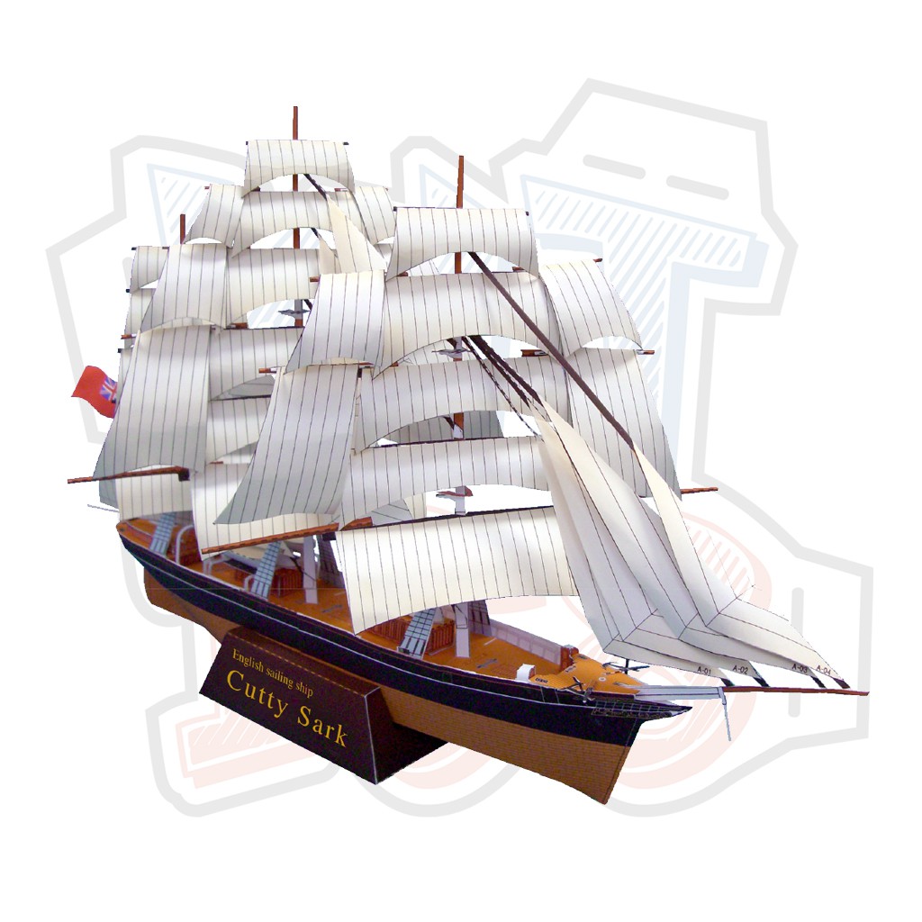 Mô hình giấy Tàu Thuyền Quân sự Cutty Sark