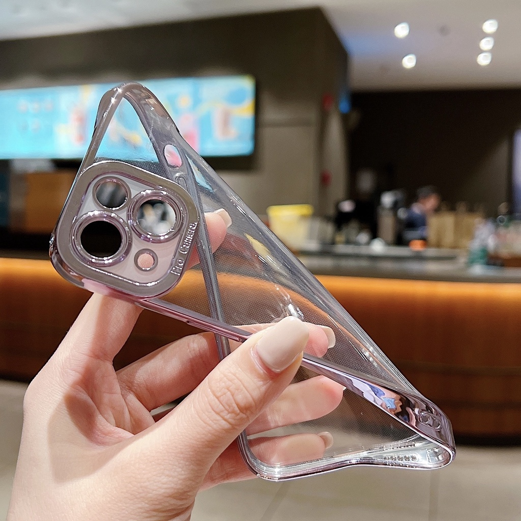 Ốp Điện Thoại Mềm Trong Suốt Mạ Viền 6D Sang Trọng Bảo Vệ Camera Cho IPhone 14 14Pro 14 plus 14 Pro max 13 Pro max 12 Pro max