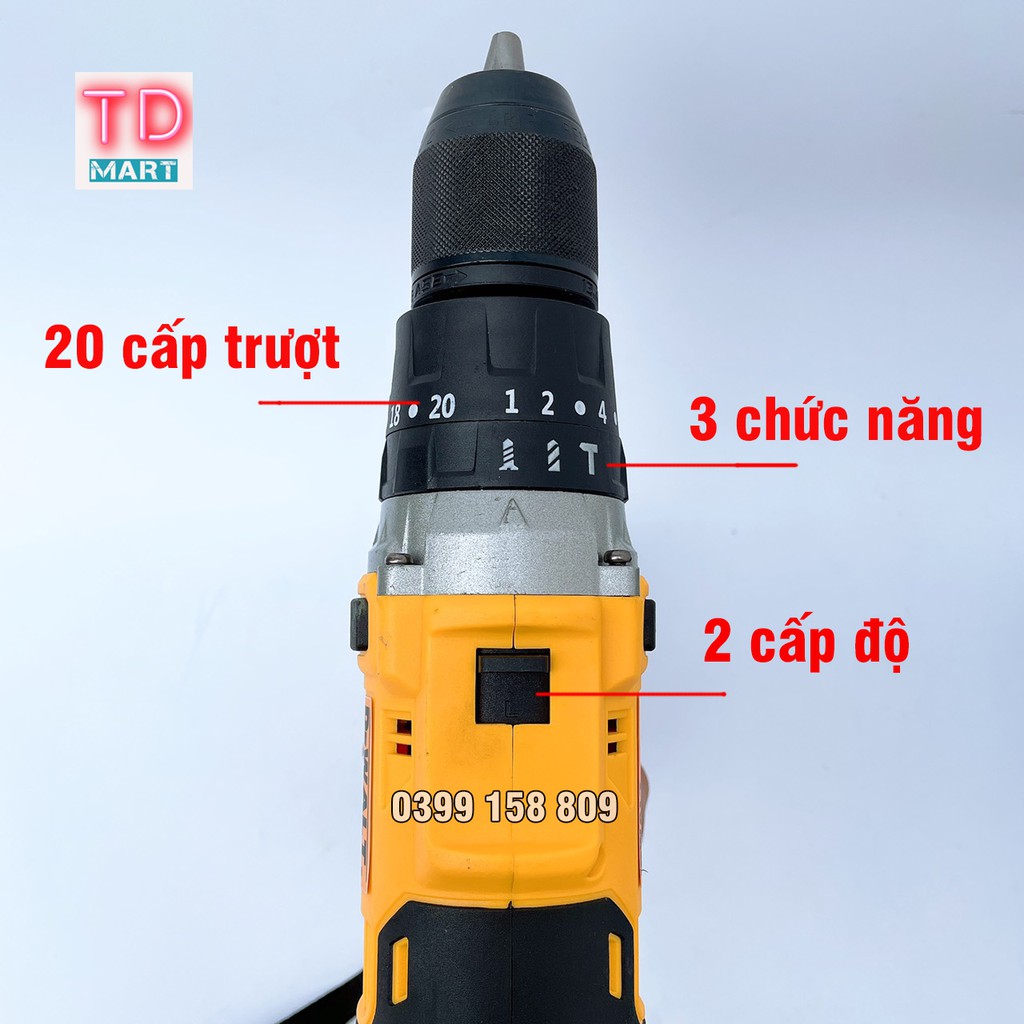 Máy khoan Pin DeWalt 128V 3 Chức Năng, động cơ 775 pin 10cell