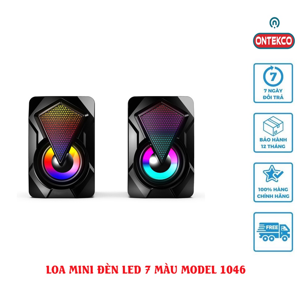 Loa Vi Tính 2.0 LeerFei E-1046 - Led RGB đổi màu rất đẹp làm đẹp bàn làm việc