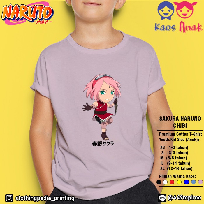 Áo Thun In Hình Nhân Vật Sakura Haruno Chibi Sasuke Uchiha Naruto Đáng Yêu Cho Nữ