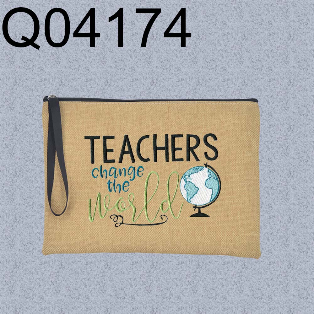 Túi Cầm Tay Vải Lanh In Họa Tiết Xinh Xắn Đựng Chìa Khóa / Điện Thoại Cho Giáo Viên