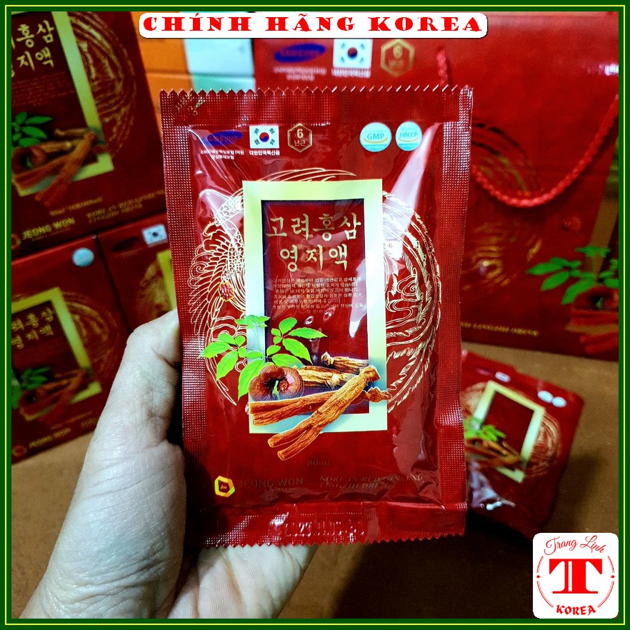 Nước hồng sâm linh chi Jeong Won hàn quốc xách 30 gói, tranglinh