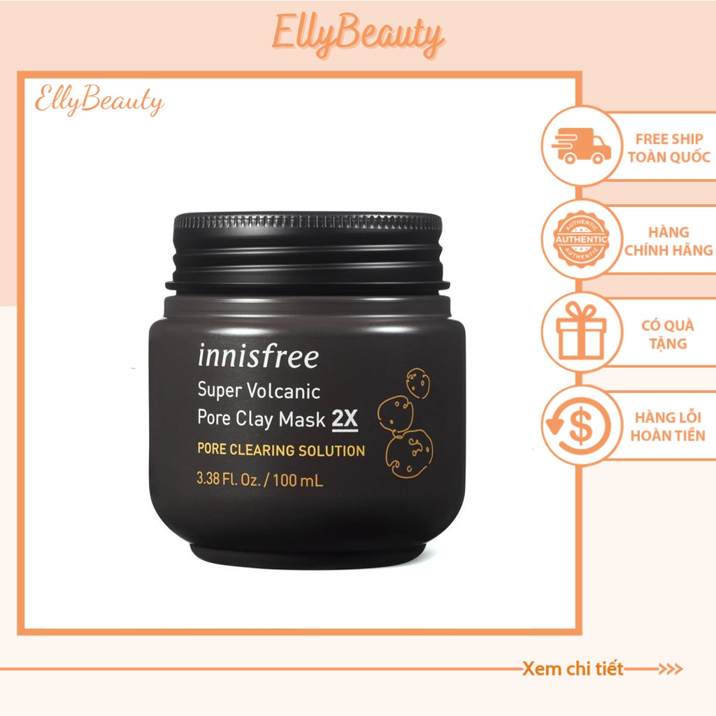 𝗜𝗻𝗻𝗶𝘀𝗳𝗿𝗲𝗲 - Mặt Nạ Đất Sét Innisfree Super Volcanic Pore Clay Mask 2X - Siêu mặt nạ chăm sóc lỗ chân lông