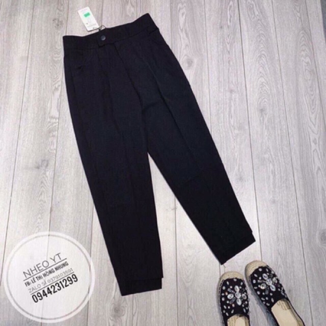 Quần baggi gấu lệch cúc bấm lệch | BigBuy360 - bigbuy360.vn