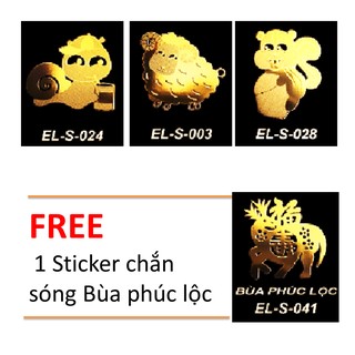 Bộ 3 miếng dán chắn sóng điện từ Hàn Quốc : Ốc sên, cừu, sóc tặng 1 bùa phúc lộc
