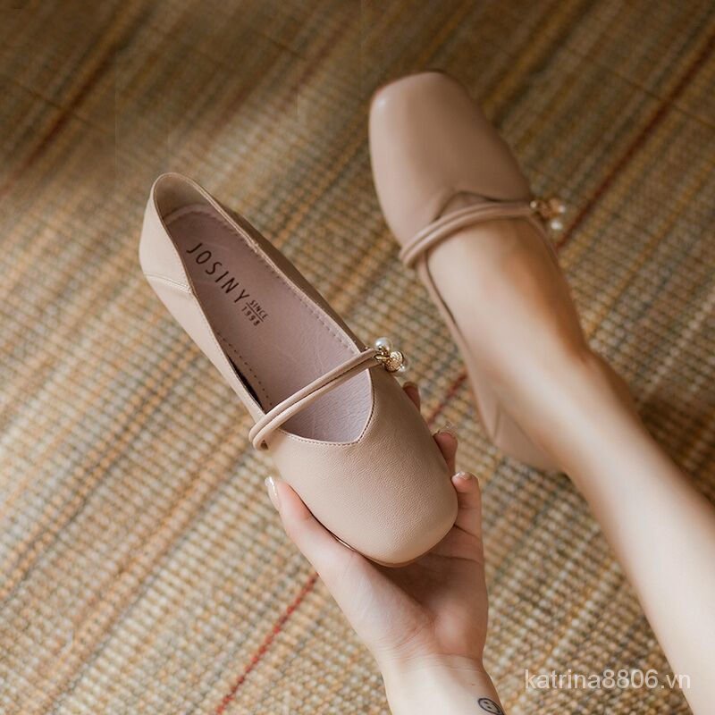 Giày gót thấp mũi tròn đế mềm ngọt ngào thời trang nữ tính