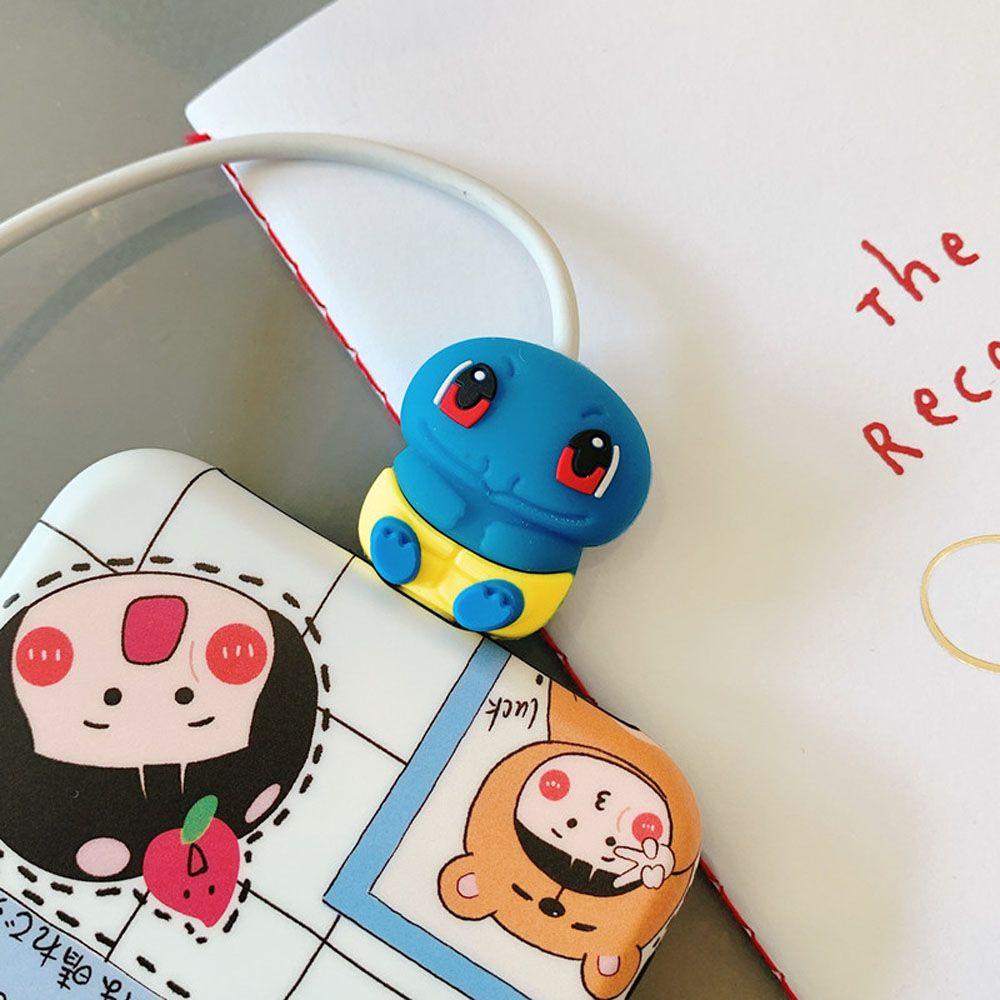 AUGUSTINA Phụ Kiện Bảo Vệ Dây Cáp Sạc USB Hình Pikachu Jenny Turtle Dễ Thương