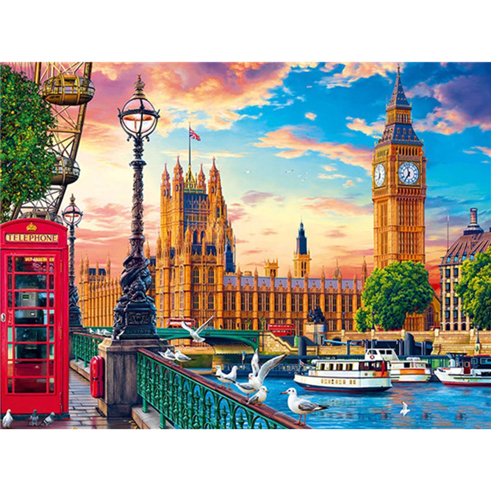 Tranh Thêu Trang Trí Thủ Công 5d Hình Thành Phố