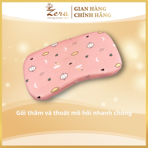 [Combo 2] Gối cao su non cho bé Zera dành cho trẻ sơ sinh chống bẹp đầu, méo đầu + tặng vòng dâu tằm