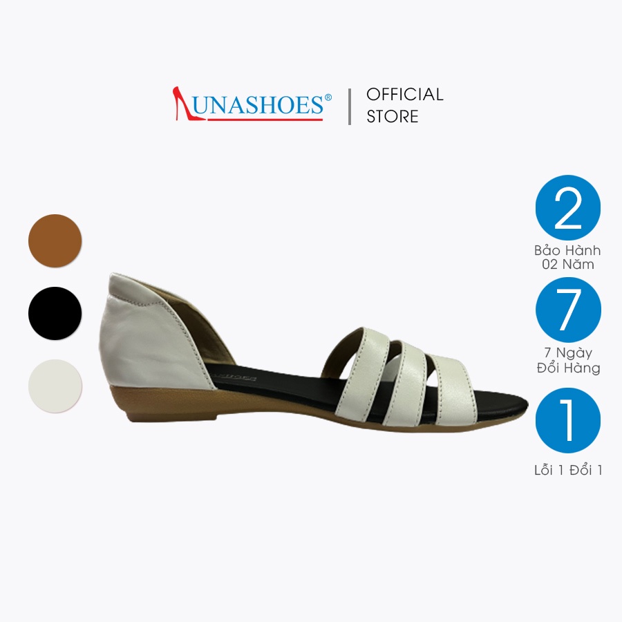 Sandal đế bằng nữ da bò mềm LUNASHOES 6604 bảo hành 2 năm 1 đổi 1