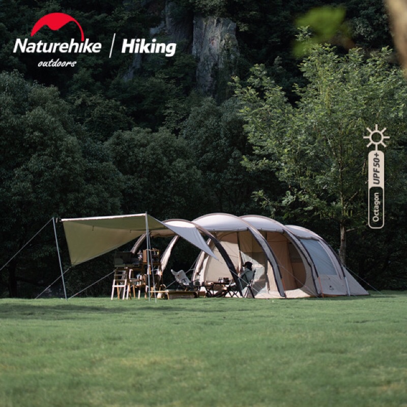 Lều đường hầm gồm 2 phòng ngủ 1 phòng khách kèm màn chiếu dành cho 4-6 người NatureHike NH20ZP015