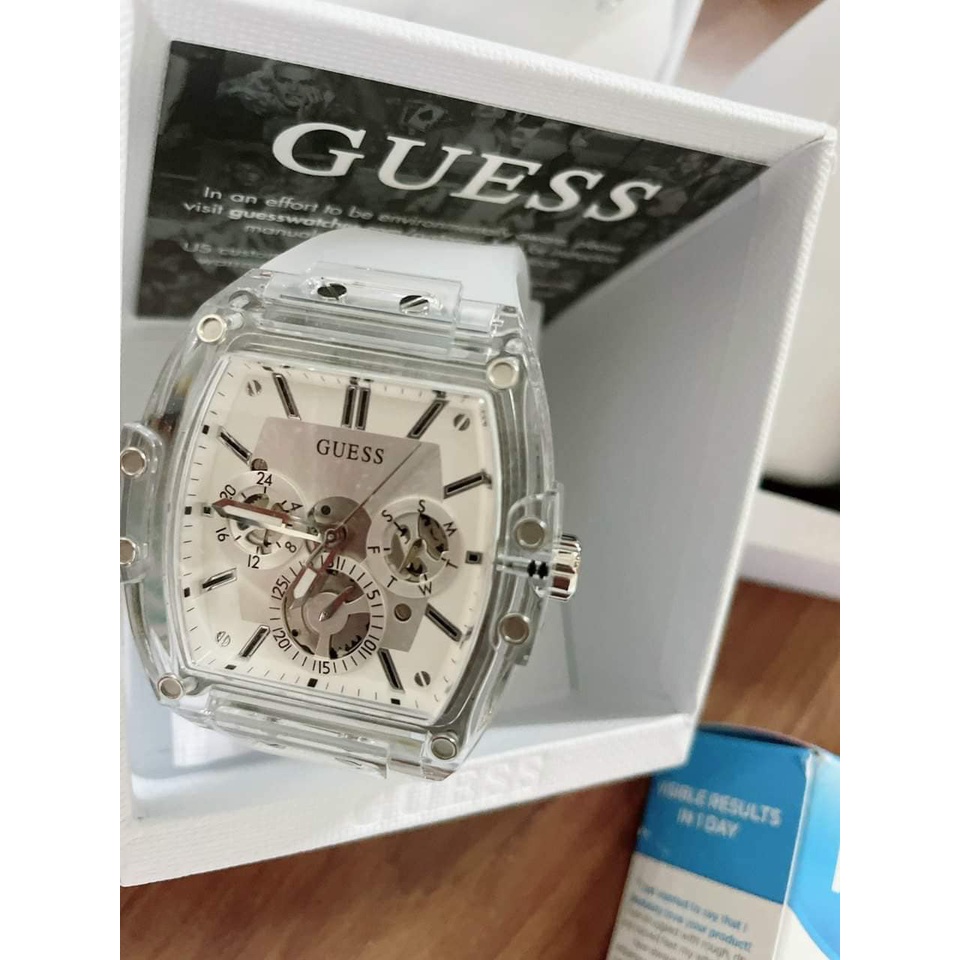 Đồng Hồ Nam Guess Silicone Multifunction Clear Pu GW0203G1