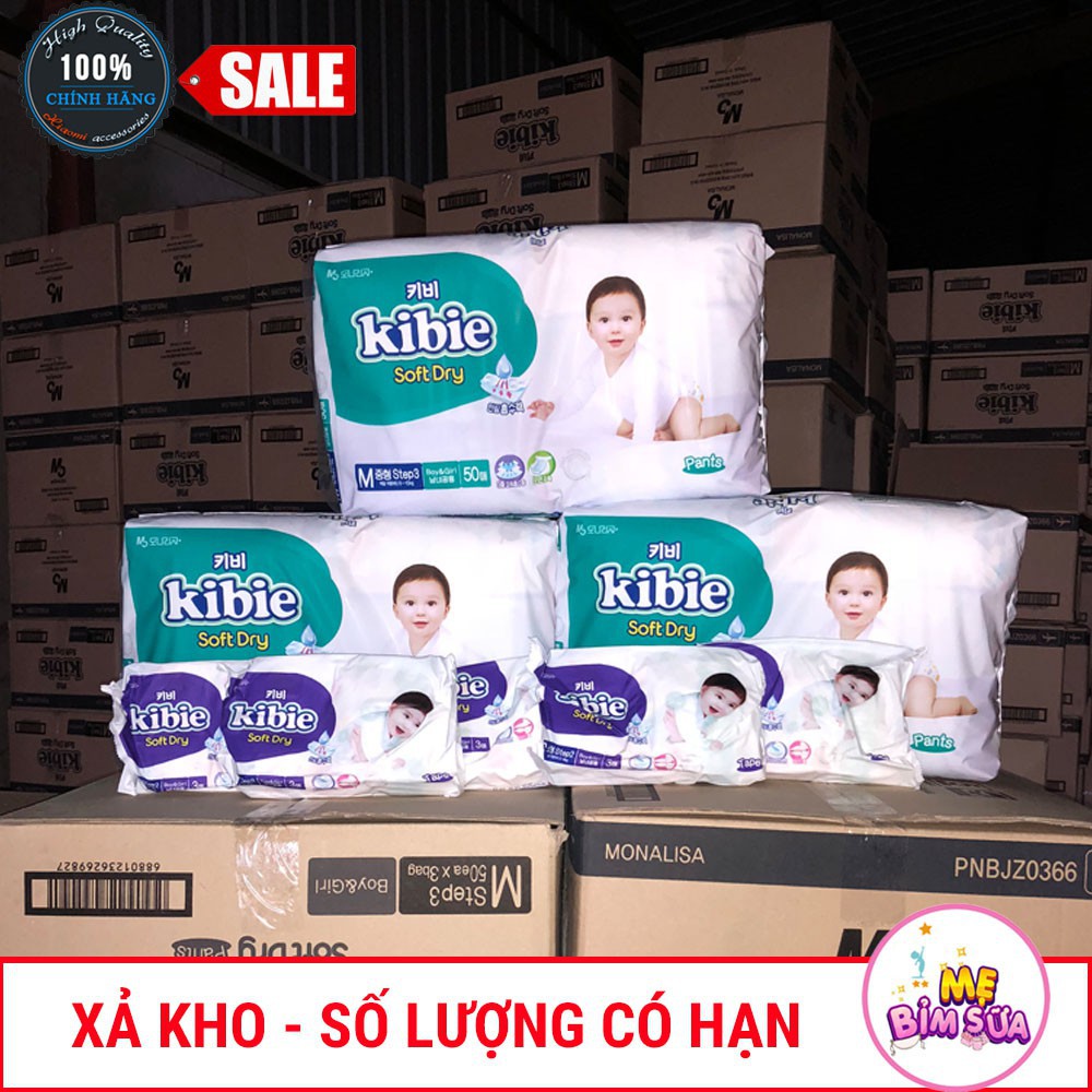 Tã bỉm Kibie dán/quần Hàn Quốc size (S50,M48,M50,L44,XL42,L48,XL44,XL25,XXL20)